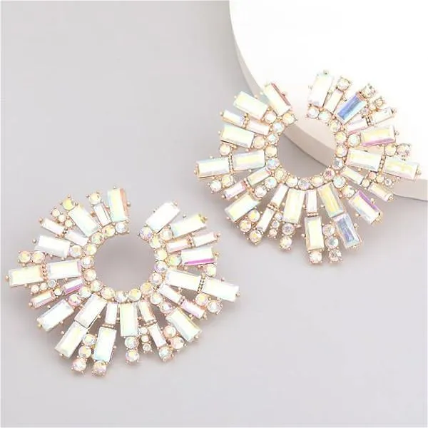 Shiny Rhinestone Drop Earrings