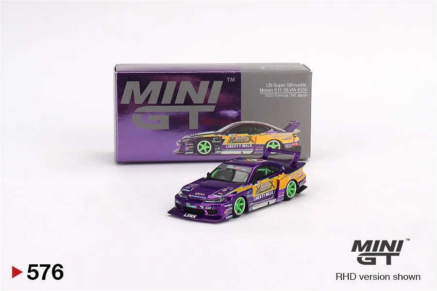 MINI GT | NISSAN SILVIA S15 LB-SUPER SILHOUETTE | #555 2022 FORMULA DRIFT JAPAN