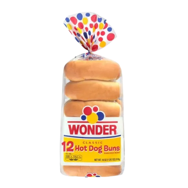 Wonder Bread 8 Bun Hot Dog 510g