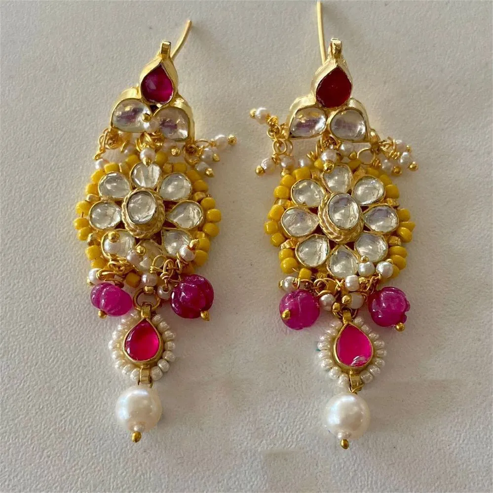 Basanti Pacchi Kundan Earrings