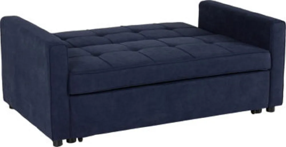 Ascot Navy Blue 2 Seater Fabric Sofa Bed