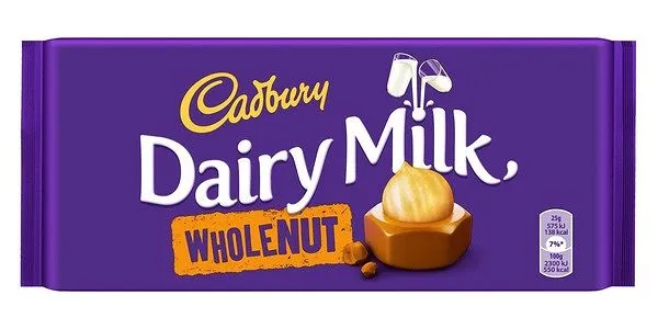 Cadbury Dairy Milk Wholenut Chocolate (110gm)