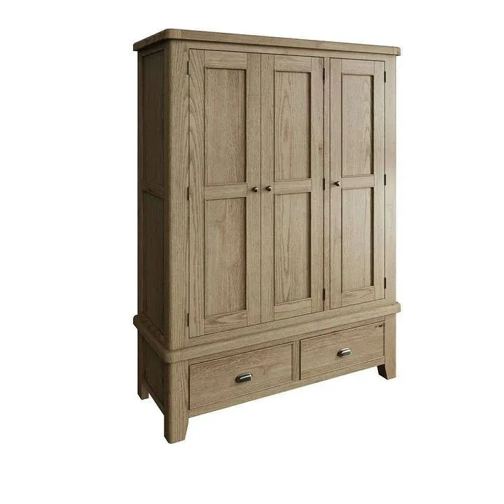 Lesley Oak 3 Door Wardrobe