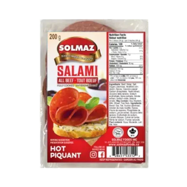 Beef Salami Hot Sliced Solmaz (200g x 10)