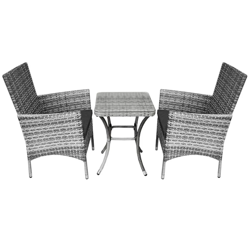 Bistro Set Light Grey