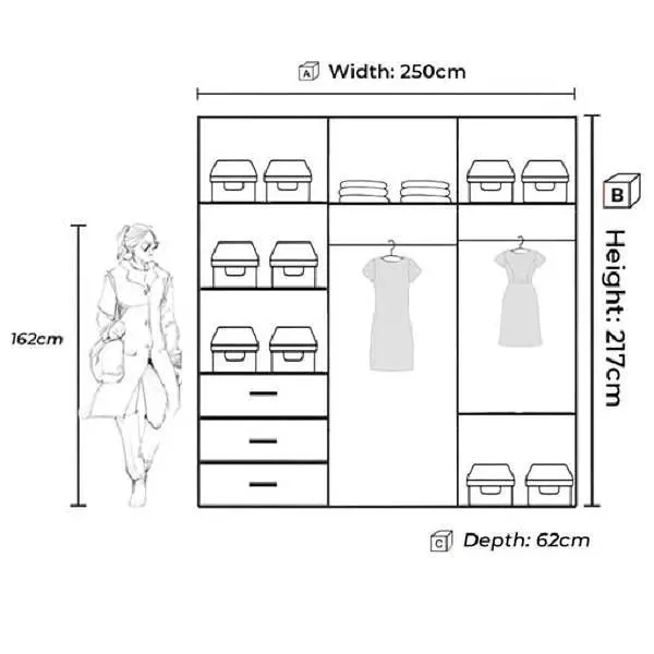 Pazin II Sliding Door Wardrobe 250cm Green