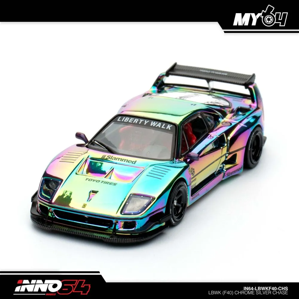 INNO64 | FERRARI F40 LBWK | CHROME SILVER | CHINA DIECAST EXPO 2024