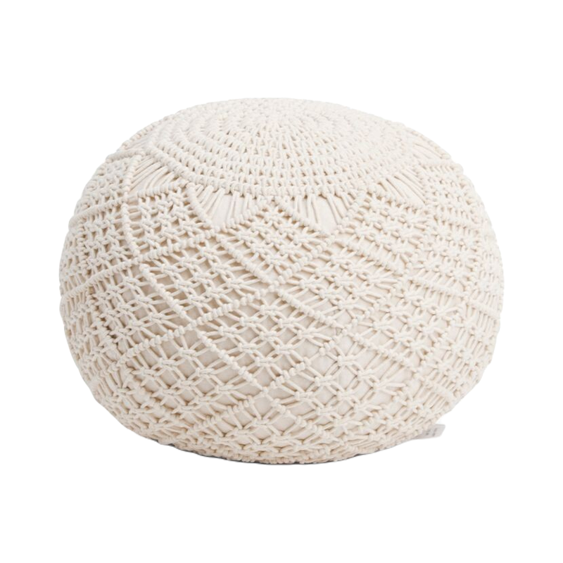 Macrame Diamond Pattern Pouf