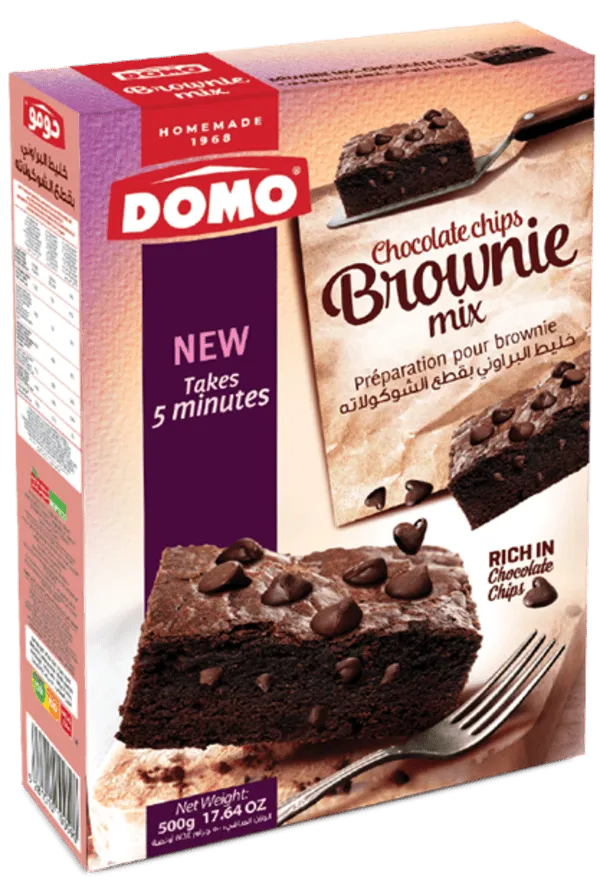 Domo Chocolate Chips Brownie Mix (500gm)