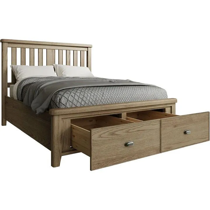 Marne Oak King Size Bed