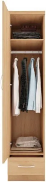 Kelso 1 Door 1 Drawer Wardrobe Sonoma Oak Effect