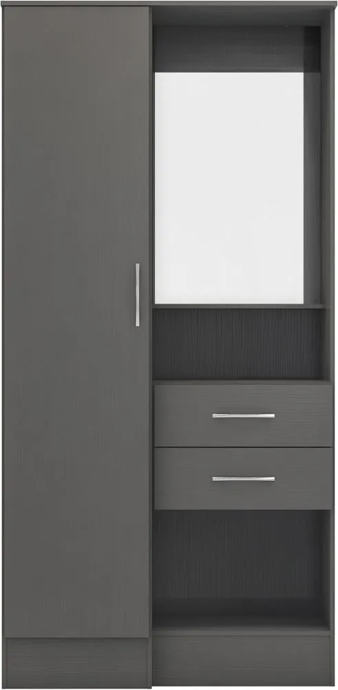 Scon 1 Door Wardrobe 3D Effect Grey