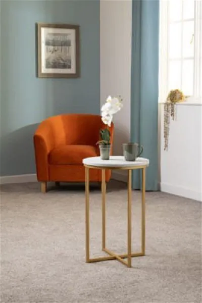 Side Table Marble Gold Effect