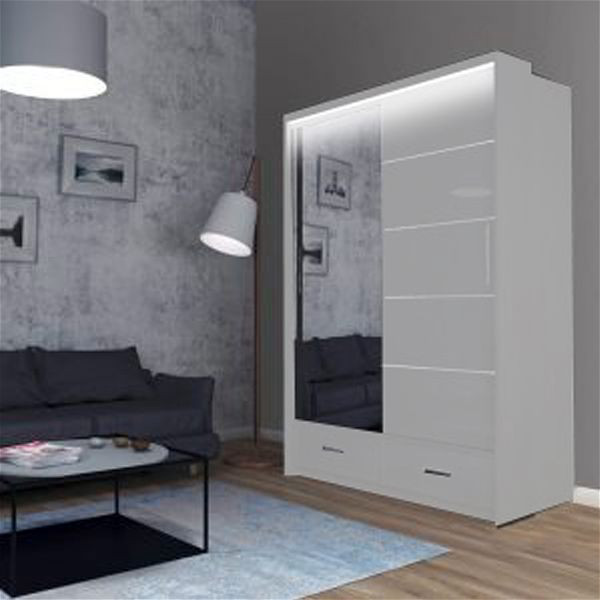Up To 60 Off Denver White High Gloss Sliding WardrobeSale