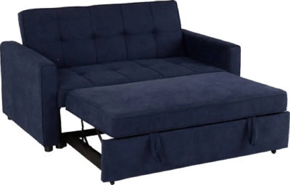 Ascot Navy Blue 2 Seater Fabric Sofa Bed