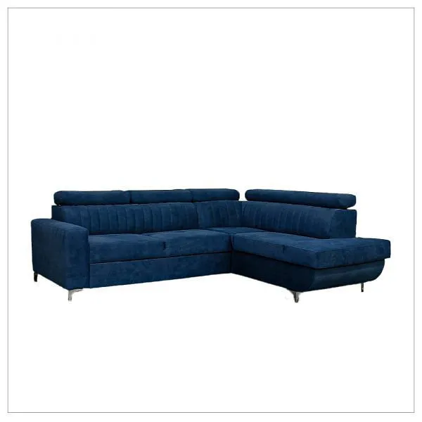 Zarate Blue L-Shaped Sofa Bed