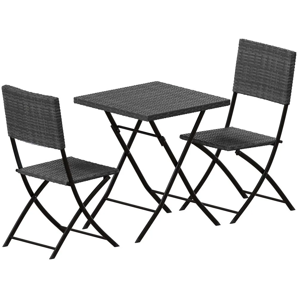 Vida  Grey Capri 2 Seater Rattan Bistro Set