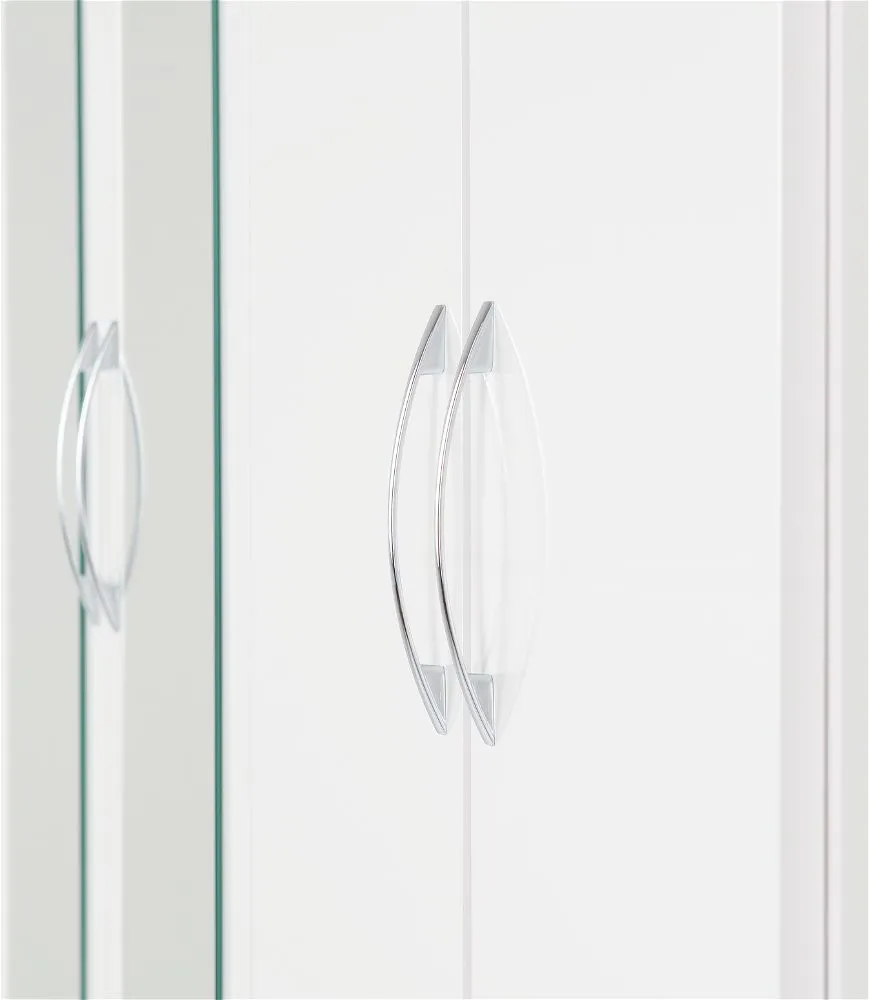 Eton 4 Door White Gloss MDF 3D Effect Hinged Wardrobe