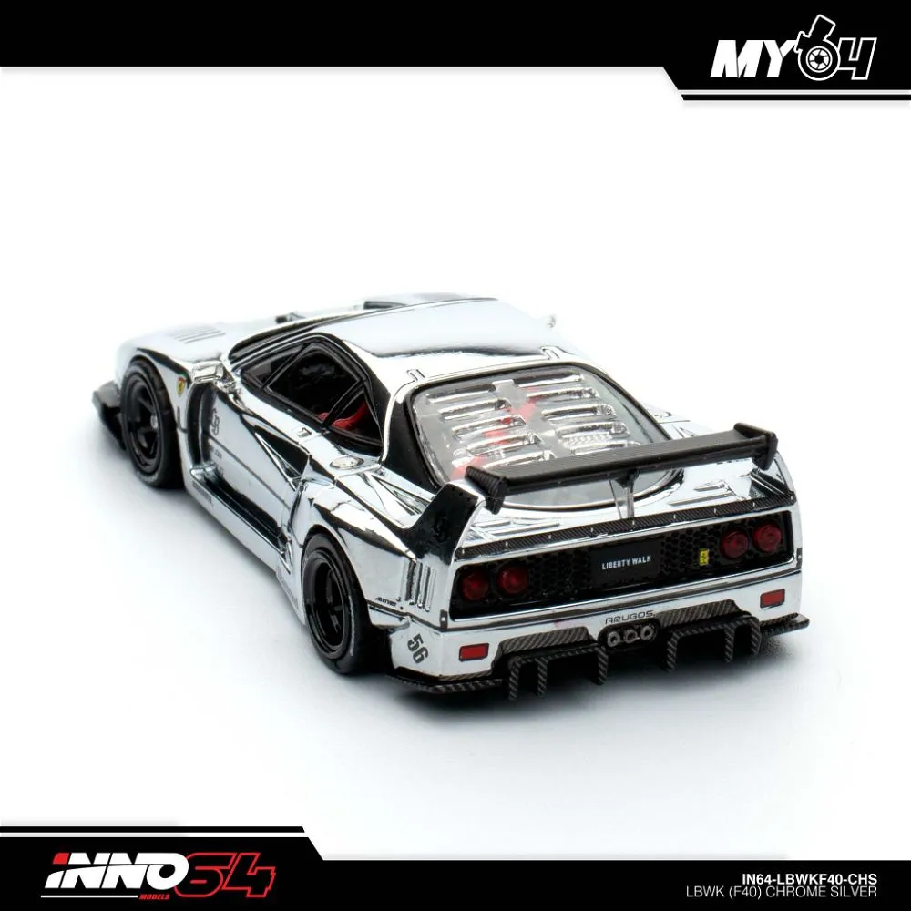 INNO64 | FERRARI F40 LBWK | CHROME SILVER | CHINA DIECAST EXPO 2024