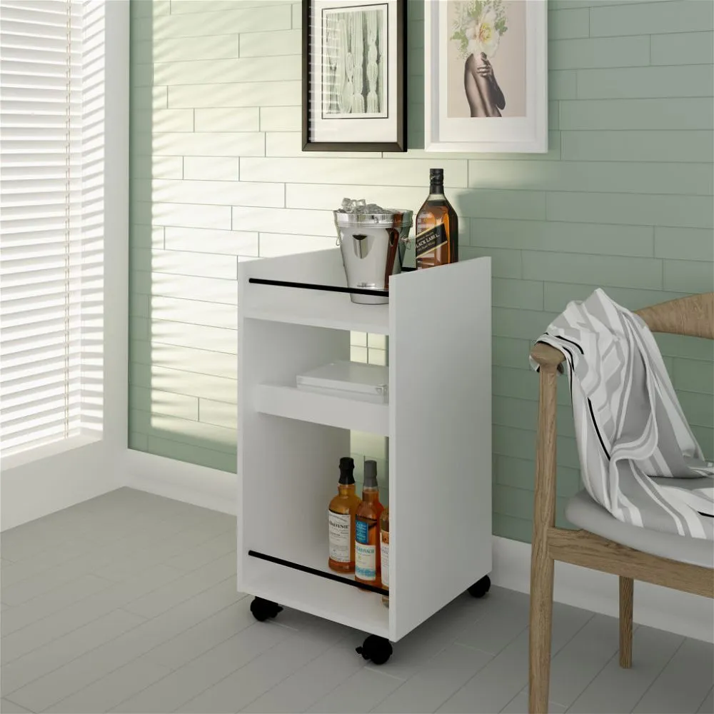 Serving Cart Side Table White