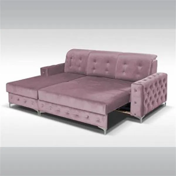 Bleaker Pink Corner Sofa Bed