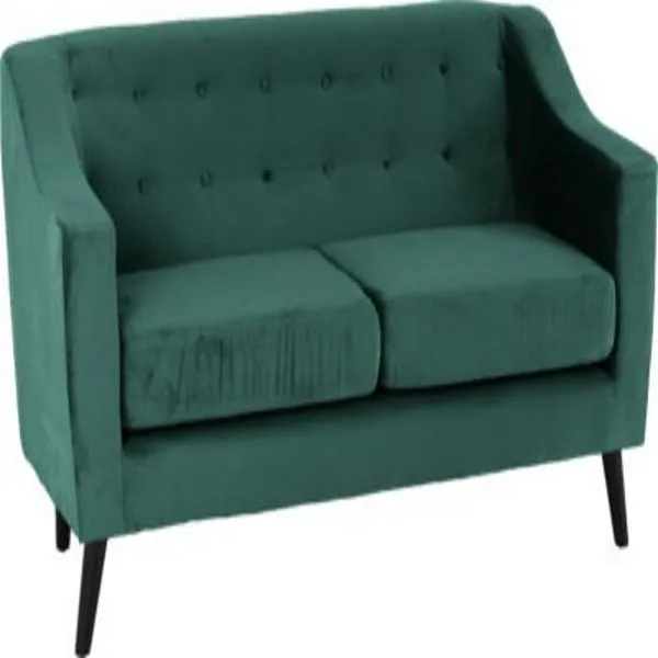 Ascot Green 3 Seater Velvet Fabric Sofa