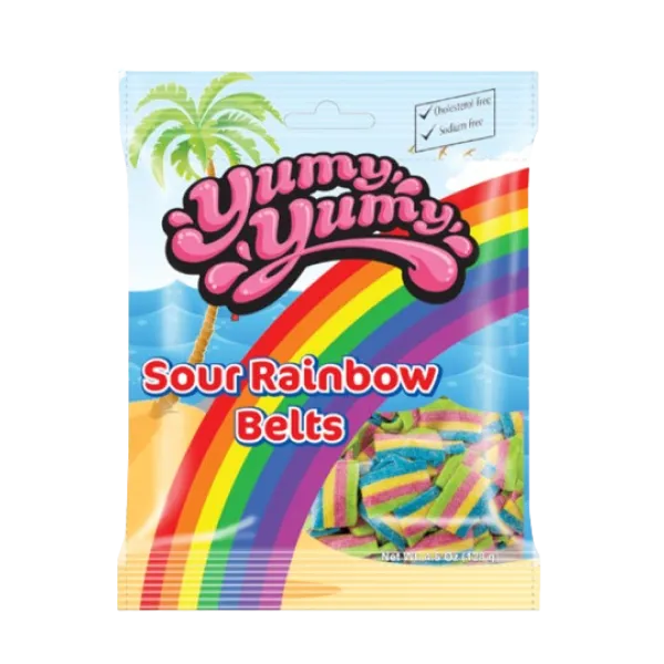 Yummy Yummy Rainbow Sour Belts 128g