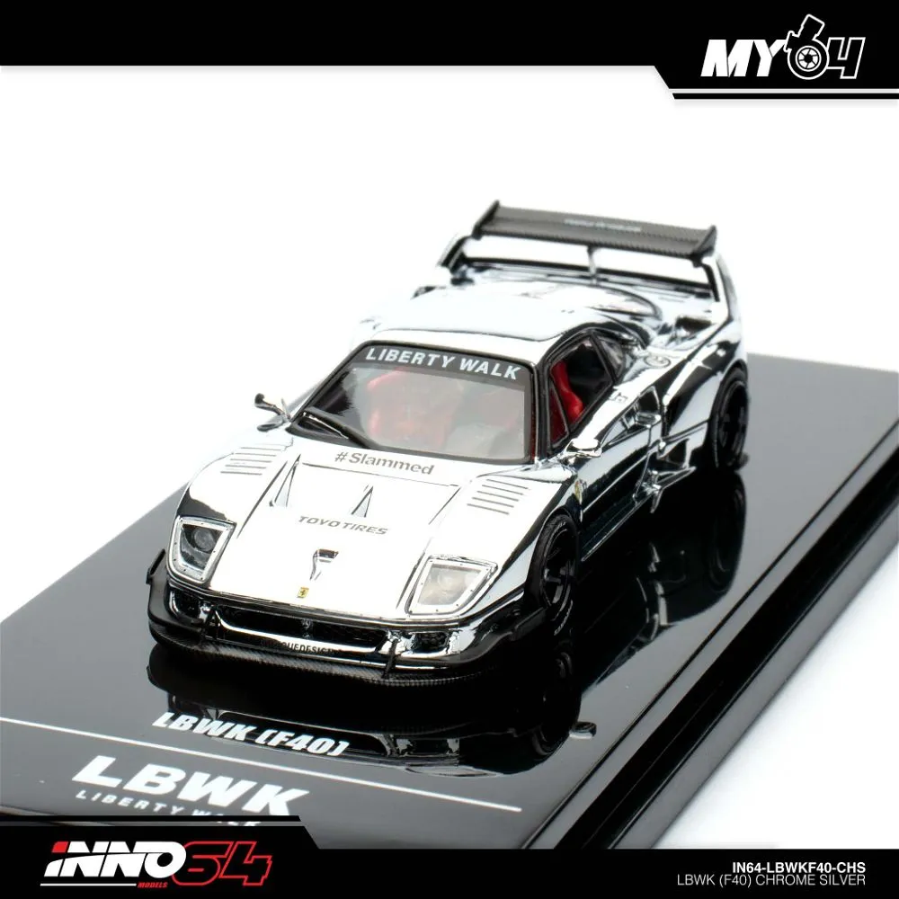 INNO64 | FERRARI F40 LBWK | CHROME SILVER | CHINA DIECAST EXPO 2024