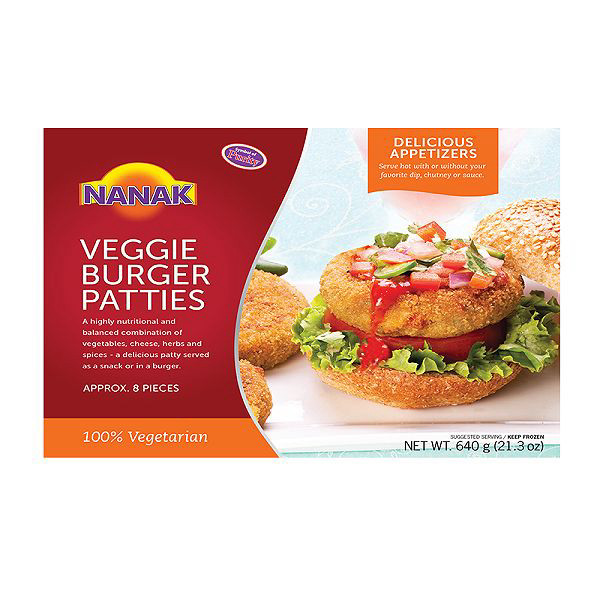 Nanak Frozen Veggie Burger Patties 640g