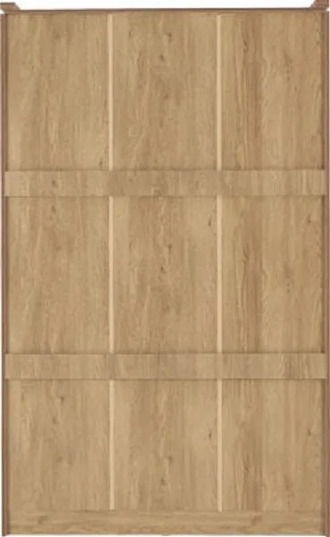 Eton 3 Door Oak Effect Veneer With Walnut Trim MDF 3D Effect Hinged Wardrobe