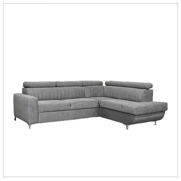 Zarate Grey Shade L-Shaped Sofa Bed