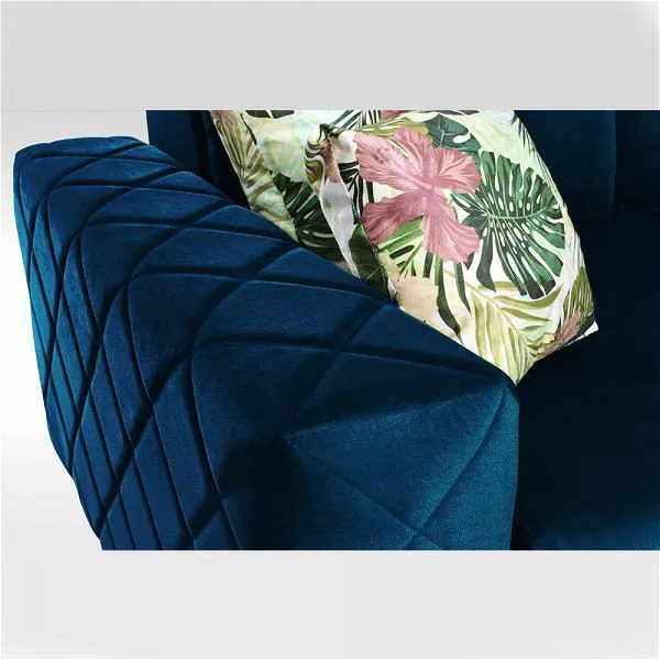 Loisy Blue Corner Sofa Bed