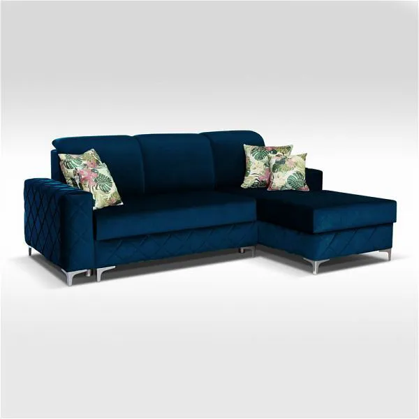 Loisy Blue Corner Sofa Bed