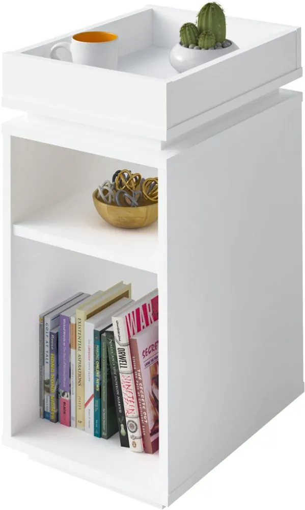 Storage Side Table White