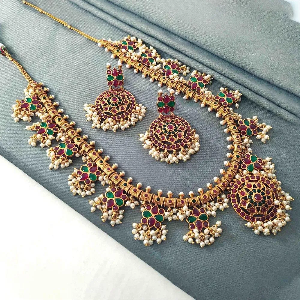 Gamila Goldplated Maala Necklace Set