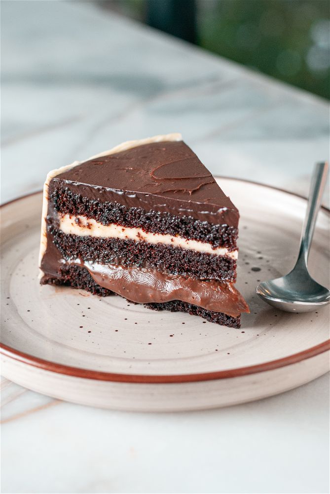 Triple Chocolate Cake Slice