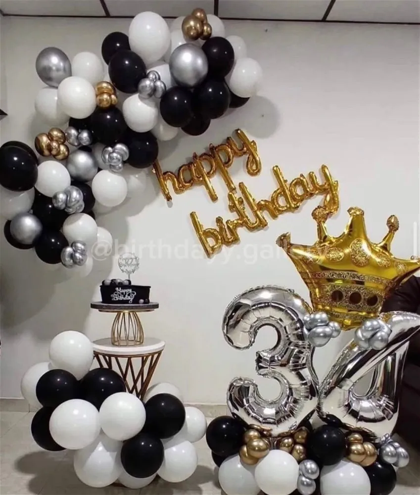 Golden Silver & Black Birthday Theme