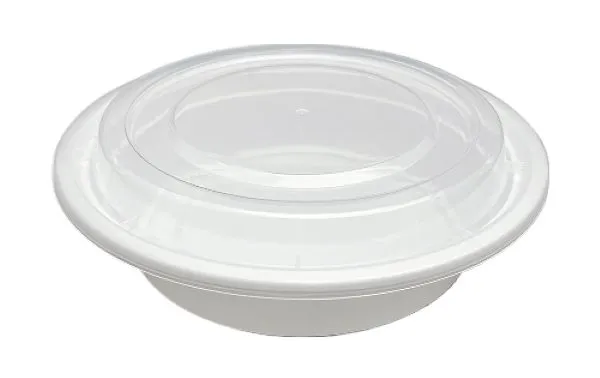 PCM 24oz Round White Container w/ clear Lid - RC24