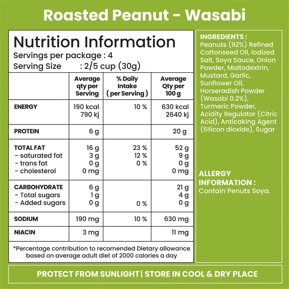 JABSONS WASABI PEANUTS 140 GM