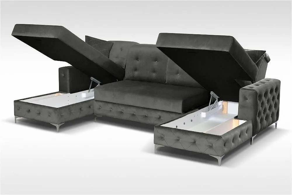 Santo Grey Corner Sofa Bed