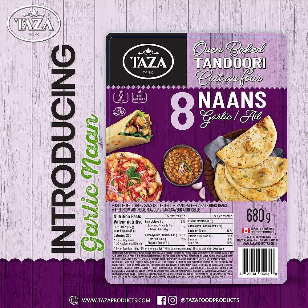 Taza Baked Naan Garlic 680gm