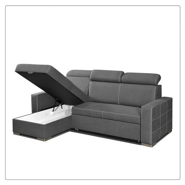 Cust Black L Shape Sofa Bed