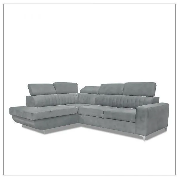 Zarate Grey Shade L-Shaped Sofa Bed