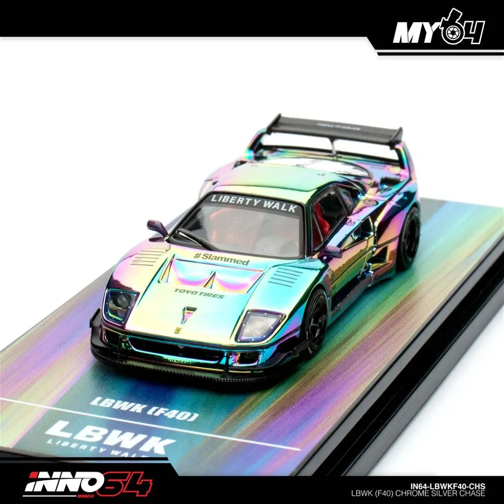 INNO64 | FERRARI F40 LBWK | CHROME SILVER | CHINA DIECAST EXPO 2024