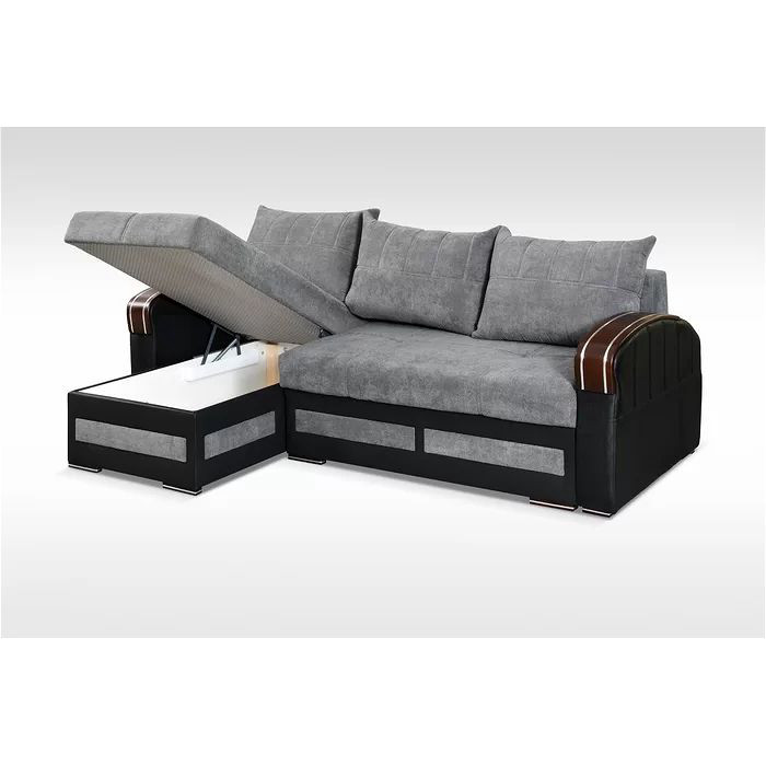 Esira  Grey L Shape Sofa Bed