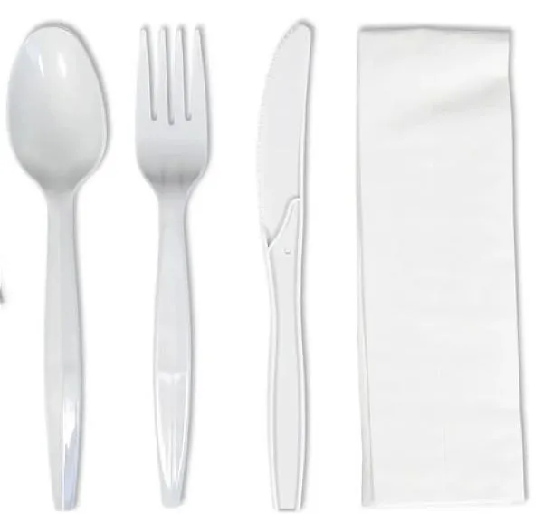 Meal Cutlery Kit Medium Heavy - Fork, Knife, Spoon, Napkin -500ct