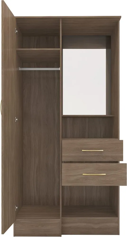 Scon 1 Door Wardrobe Rustic Oak Effect