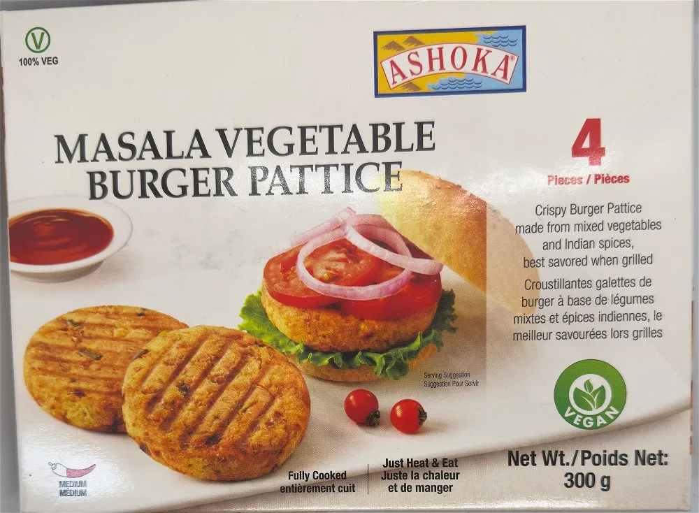 ASHOKA MASALA VEG BURGER PATTICE 300G