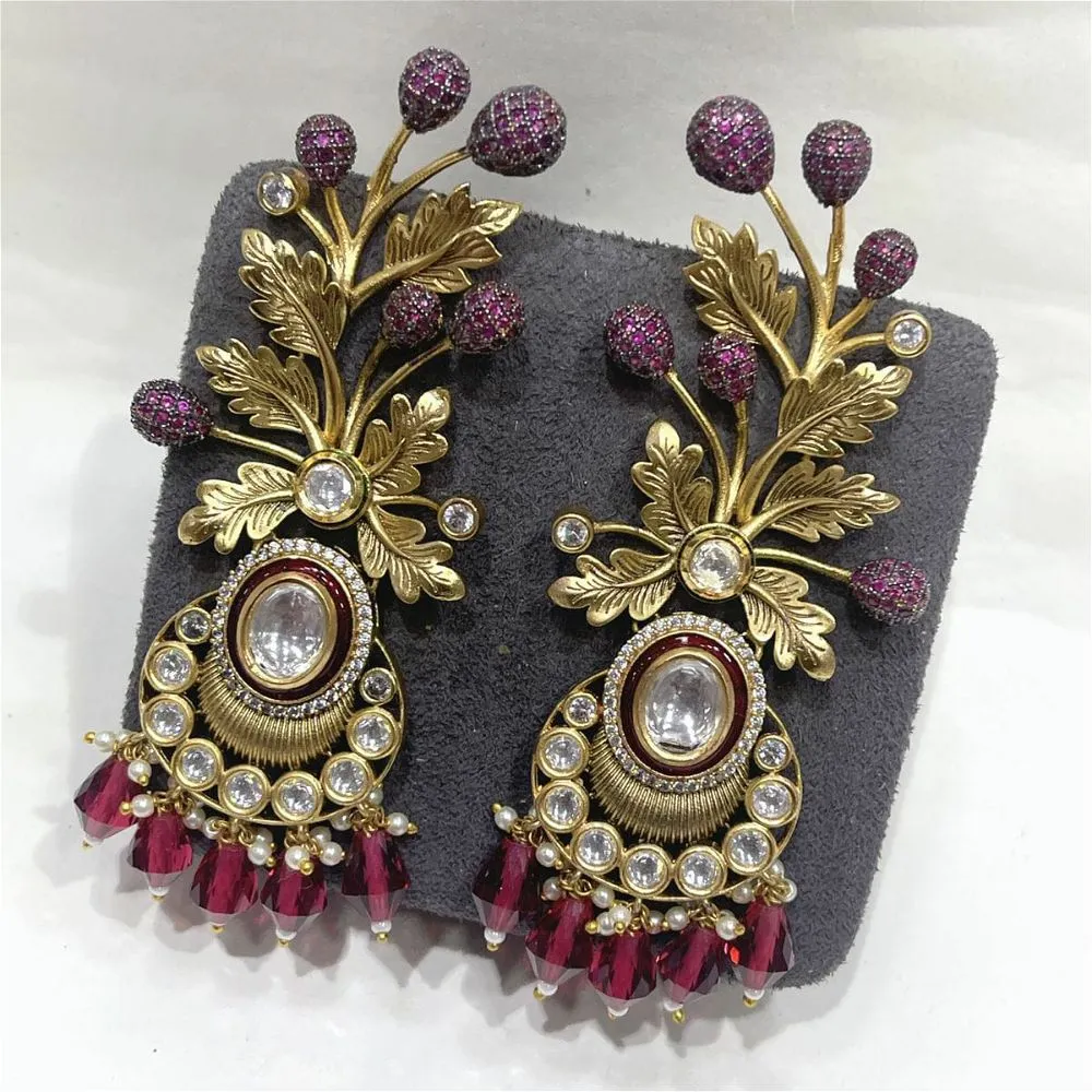 Roza Statement Earrings Ruby