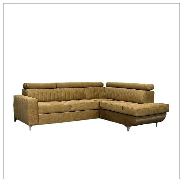 Zarate Mustard L-Shaped Sofa Bed